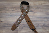 Carlino Distressed Bison Leather Swirl Strap, star concos