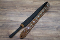 Carlino Distressed Bison Leather Swirl Strap, star concos