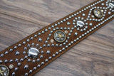 Carlino Distressed Bison Leather Swirl Strap, star concos