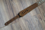 Carlino Distressed Bison Leather Swirl Strap, star concos