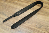 Carlino Custom Tiger Eye Swirl Black Leather Guitar Strap