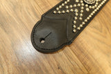 Carlino Custom Tiger Eye Swirl Black Leather Guitar Strap