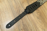 Carlino Custom Tiger Eye Swirl Black Leather Guitar Strap