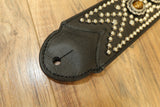 Carlino Custom Tiger Eye Swirl Black Leather Guitar Strap