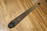 Carlino Custom Tiger Eye Swirl Black Leather Guitar Strap