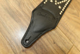 Carlino Custom Saucer Swirl Studded Black Leather Strap
