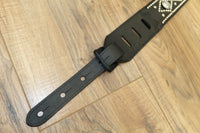 Carlino Custom Saucer Swirl Studded Black Leather Strap