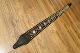 Carlino Custom Saucer Swirl Studded Black Leather Strap