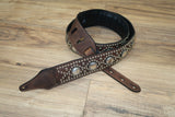 Carlino Custom Distressed Bison Leather trap with Nickel Saucer Conchos