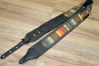 Carlino Custom Santa Fe Black Leather Guitar Strap