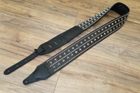 Carlino Rail Stud Pyramid Strap 2023 - Black Leather