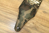 Carlino Army Camo Anaconda flat stud leather guitar strap