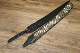 Carlino Army Camo Anaconda flat stud leather guitar strap, long