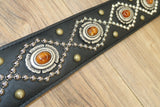 Carlino Orianthi Model Amber Citrine Stone Concho leather Guitar strap
