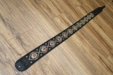 Carlino Orianthi Model Amber Citrine Stone Concho leather Guitar strap