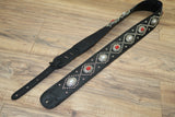 Carlino Orianthi Model Red Carnelian and Pearloid Stone Concho leather Guitar strap