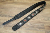 Carlino Orianthi Model Red Carnelian and Pearloid Stone Concho leather Guitar strap