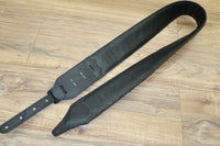 Carlino Custom Black Flat Stud Black Leather Metal Man Guitar Strap