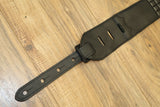 Carlino Custom Black Flat Stud Black Leather Metal Man Guitar Strap