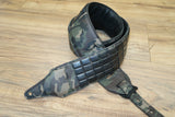 Carlino Custom Black Flat Stud Camo Leather Metal Man Guitar Strap