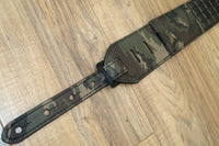 Carlino Custom Black Flat Stud Camo Leather Metal Man Guitar Strap