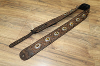 Carlino Orianthi Model Gator Tiger Eye Copper Studded Guitar Strap