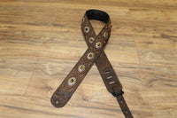 Carlino Orianthi Model Gator Tiger Eye Copper Studded Guitar Strap