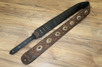 Carlino Orianthi Model Gator Tiger Eye Copper Studded Guitar Strap