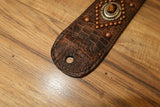 Carlino Orianthi Model Gator Tiger Eye Copper Studded Guitar Strap