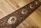 Carlino Orianthi Model Gator Tiger Eye Copper Studded Guitar Strap