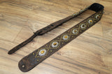 Orianthi Gator Tiger Eye Strap Antique Bronze Studded Guitar Strap