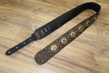 Orianthi Gator Tiger Eye Strap Antique Bronze Studded Guitar Strap