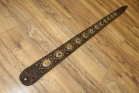 Orianthi Gator Tiger Eye Strap Antique Bronze Studded Guitar Strap