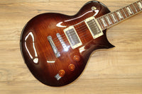 ESP LTD EC 256 FM in Dark Brown Sunburst Flame top