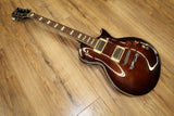 ESP LTD EC 256 FM in Dark Brown Sunburst Flame top