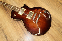 ESP LTD EC 256 FM in Dark Brown Sunburst Flame top