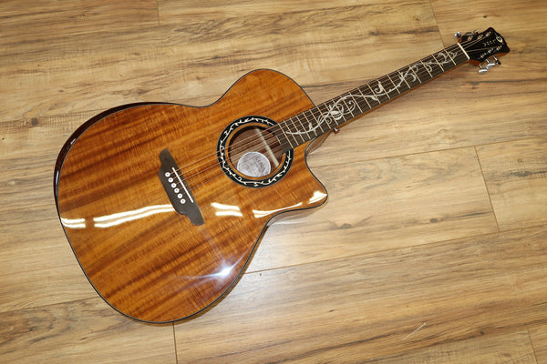 Luna Vineyard Koa Grand Auditorium Acoustic Electric Guitar