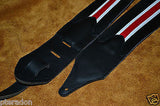 Carlino Custom Racing Stripe Series Guitar Strap, red and white racing Stripe