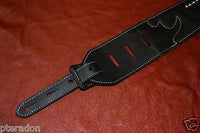 Carlino Custom Woven Leather and Studded Black Leather Guitar Strap, total metal