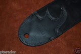 Carlino Custom NEW Sine Wave/Star Stud Leather Guitar Strap 3" wide Full length
