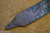 Carlino Gladiator Crocodile Pattern Cowhide 3.0" Hybrid Strap with Kodiak Ends