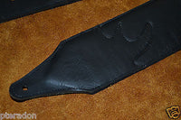 Carlino Custom Yellow Leather Flame Black Leather Guitar Strap
