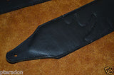 Carlino Custom Yellow Leather Flame Black Leather Guitar Strap