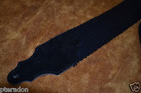 Franklin Guitar Strap Model # FSC-BK-BK 3" wide Black Cotton and Suede Ends