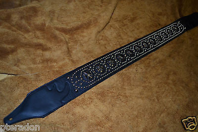Straight Round End Leather Guitar Strap
