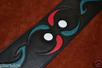 Carlino Custom Swirl and Circle Pattern Leather Guitar Strap