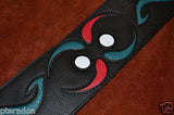 Carlino Custom Swirl and Circle Pattern Leather Guitar Strap