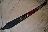 Carlino Custom Studded Weave Black Leather Guitar Strap
