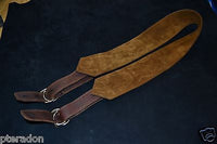 Carlino Gladiator Kodiak Oil Brown Leather Guitar Strap For Heavy Guitars 3.5"