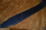 Franklin Guitar Strap Model # FS-BK-G black leather with Gold Stitching